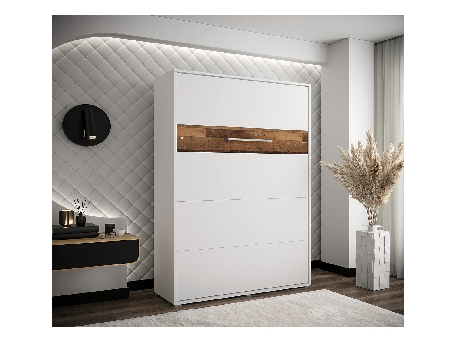 Schrankbett Home vertikale 140x200 (Weiß/Old Style)