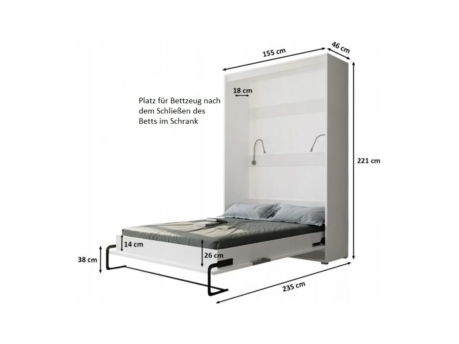 Schrankbett Home vertikale 140x200 (Weiß/Old Style)