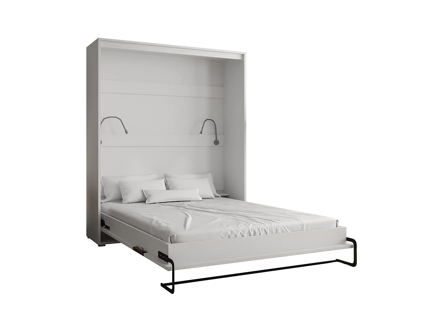 Lit escamotable home verticale 160x200 (blanc+blanc)