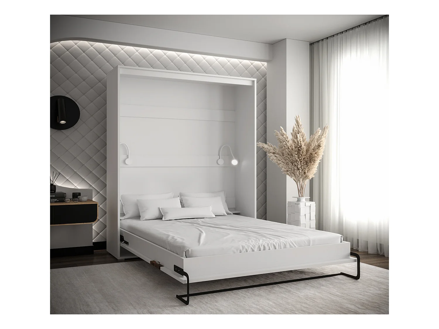 Schrankbett Home vertikale 160x200 (Weiß/Artisan)