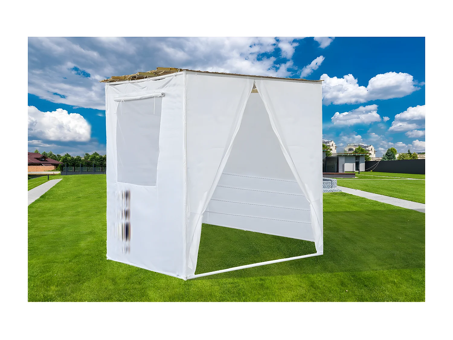 Sukkah in NINA Kit regolabile 2 x 2 con 1 rotolo di bambù e 2 listelli di legno