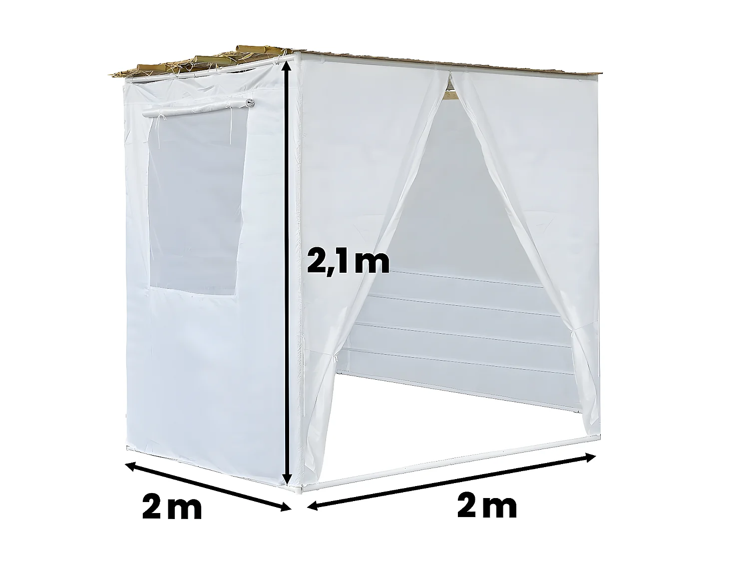 Sukkah in NINA Kit regolabile 2 x 2 con 1 rotolo di bambù e 2 listelli di legno