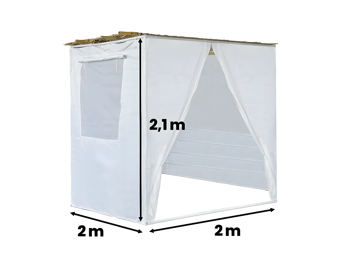 Souccah en Kit NINA ajustable 2 x 2 avec 1 Rouleau de bambou et 2 tasseaux de bois