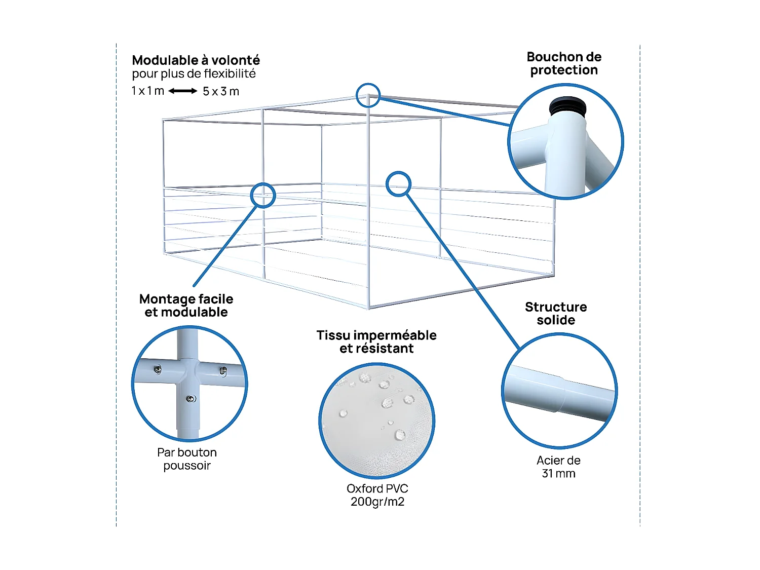 Sucá en NINA Kit Ajustable 2 x 2 con 1 Rollo de Bambú y 2 listones de madera