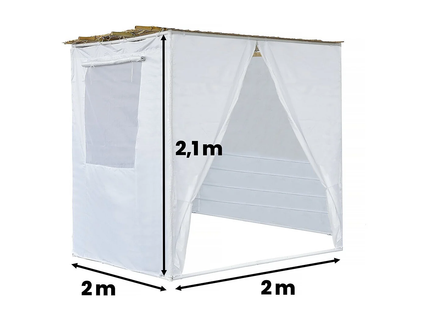 Sukkah in NINA Kit regolabile 2 x 2 con 1 rotolo di bambù e 2 listelli di legno