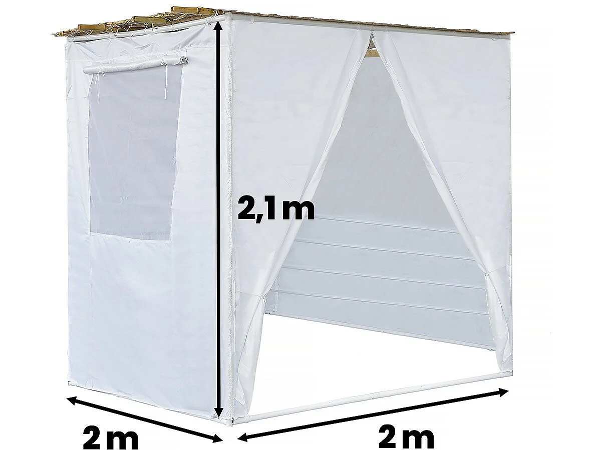 Souccah en Kit NINA ajustable 2 x 2 avec 1 Rouleau de bambou et 2 tasseaux de bois