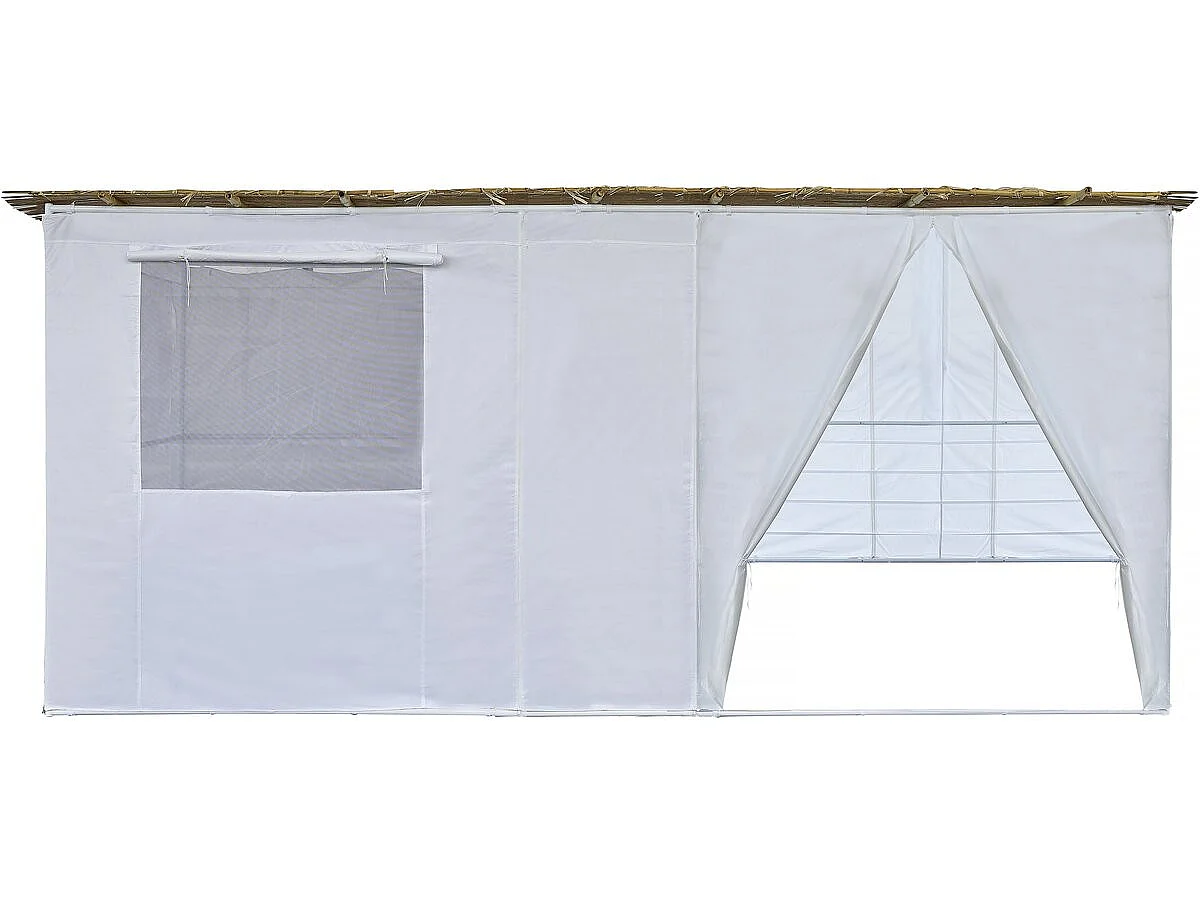Souccah en Kit NINA ajustable 5 x 3 m - 4  Rouleaux de canisse en bambou et 5 tasseaux de bois
