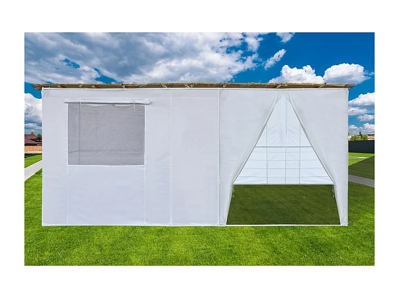 Souccah en Kit NINA ajustable 5 x 3 m - 4  Rouleaux de canisse en bambou et 5 tasseaux de bois