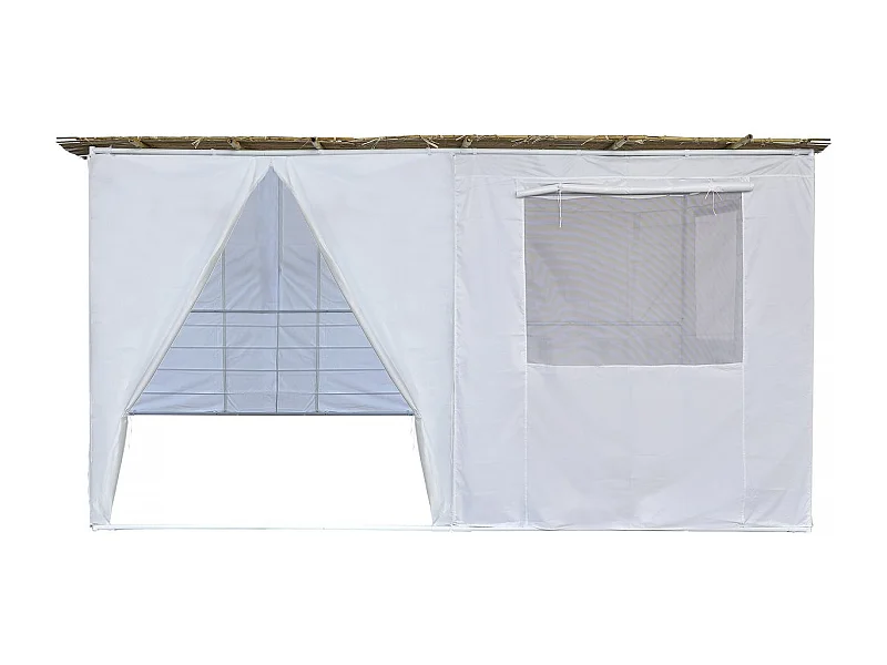 Soeka Sukkah loofhut "Nina" aanpasbaar - 4 x 3 m - 4 bamboerollen en 4 houten latten