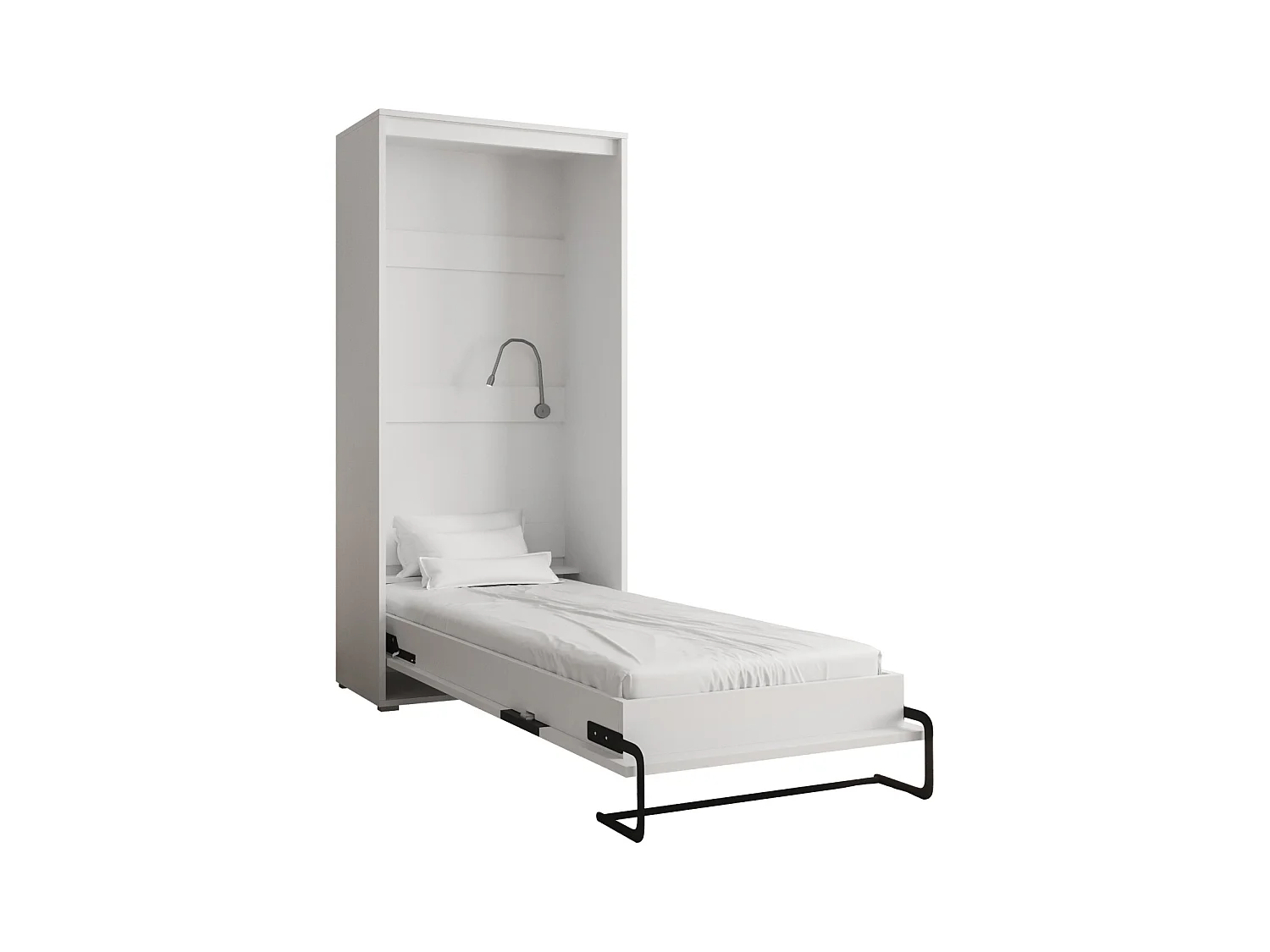 Lit escamotable home verticale 90x200 (blanc+blanc)