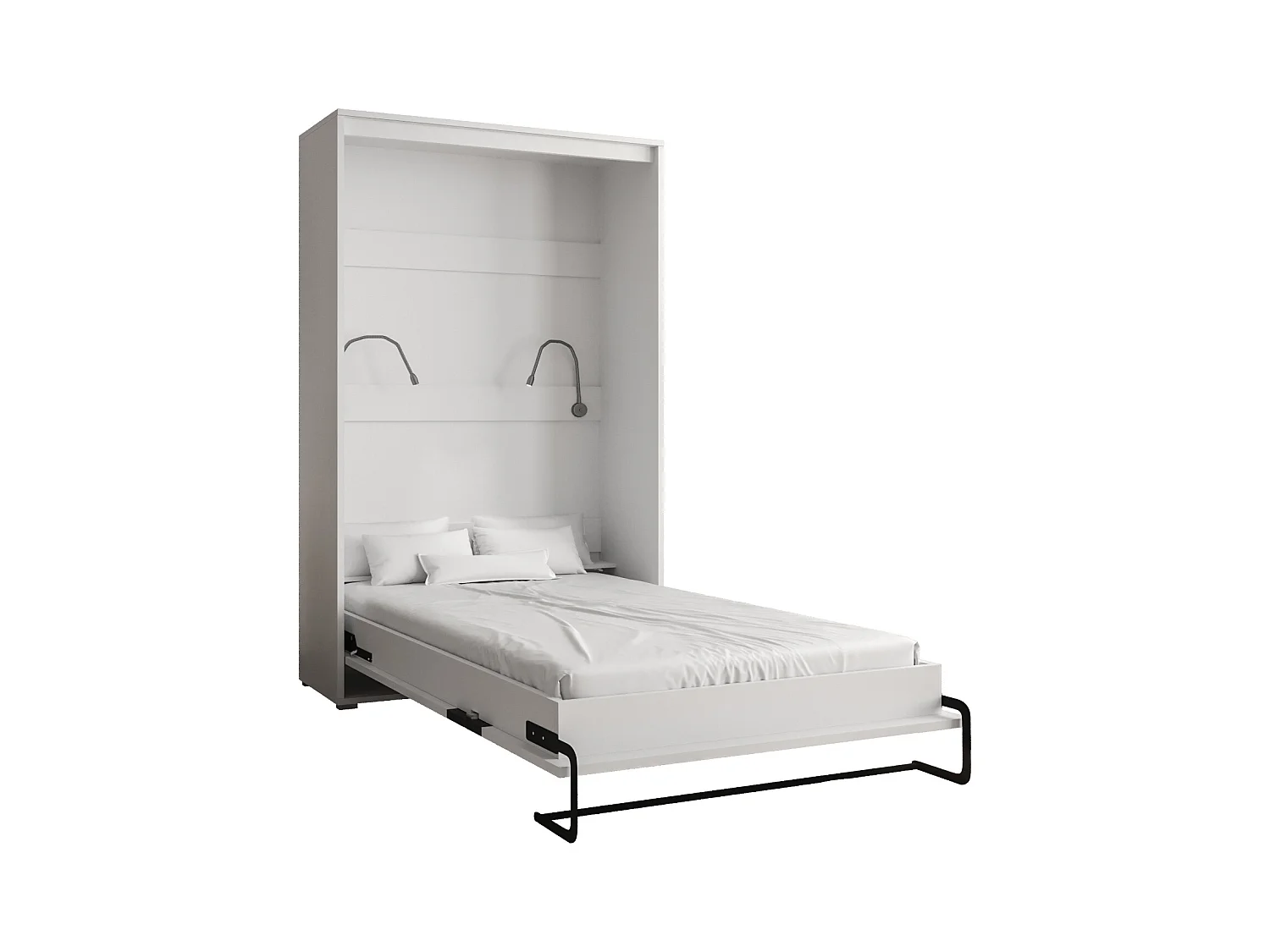 Lit escamotable home verticale 120x200 (blanc+blanc)