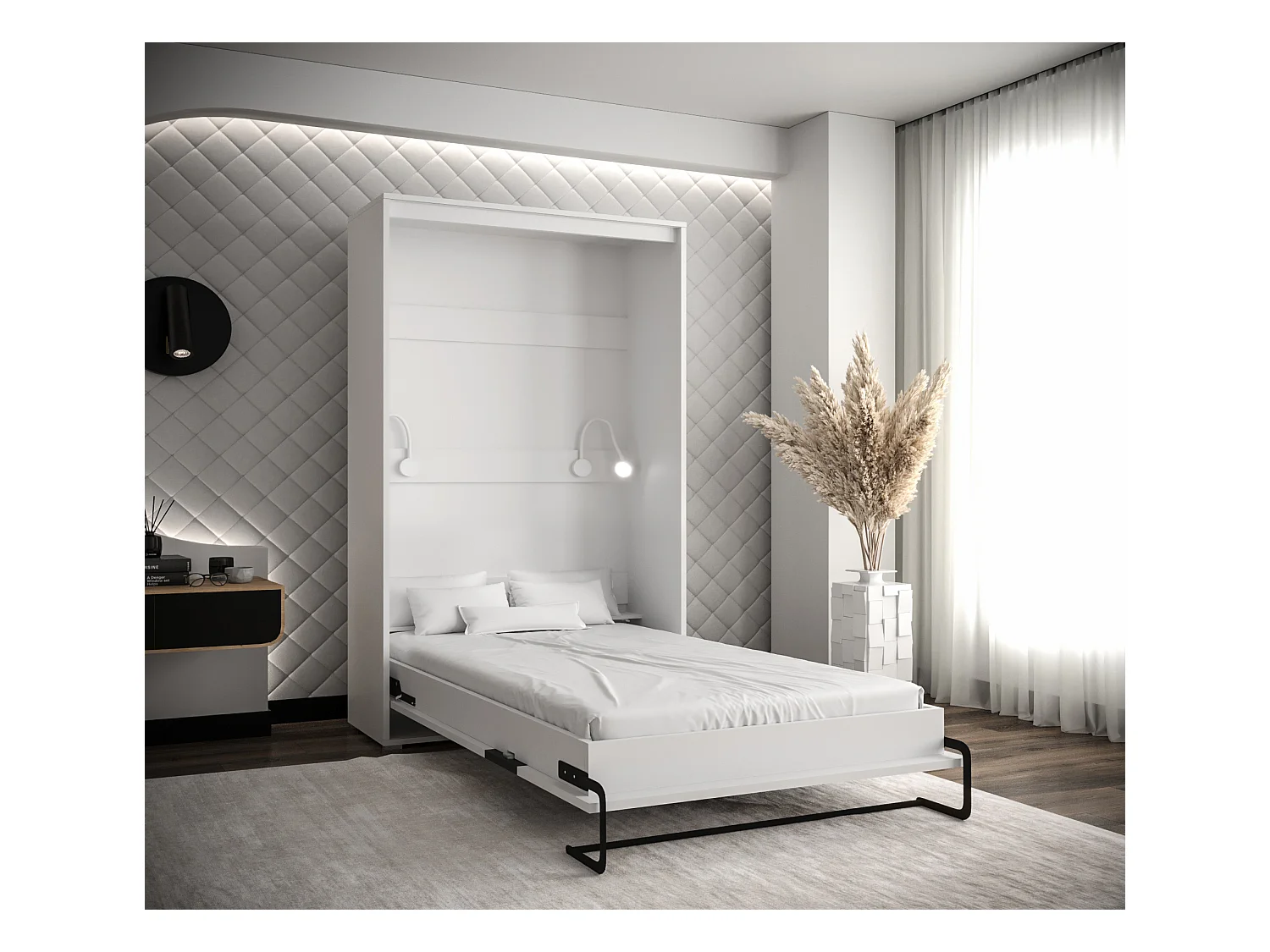 Letto pieghevole verticale Home 120x200 (bianco+bianco)