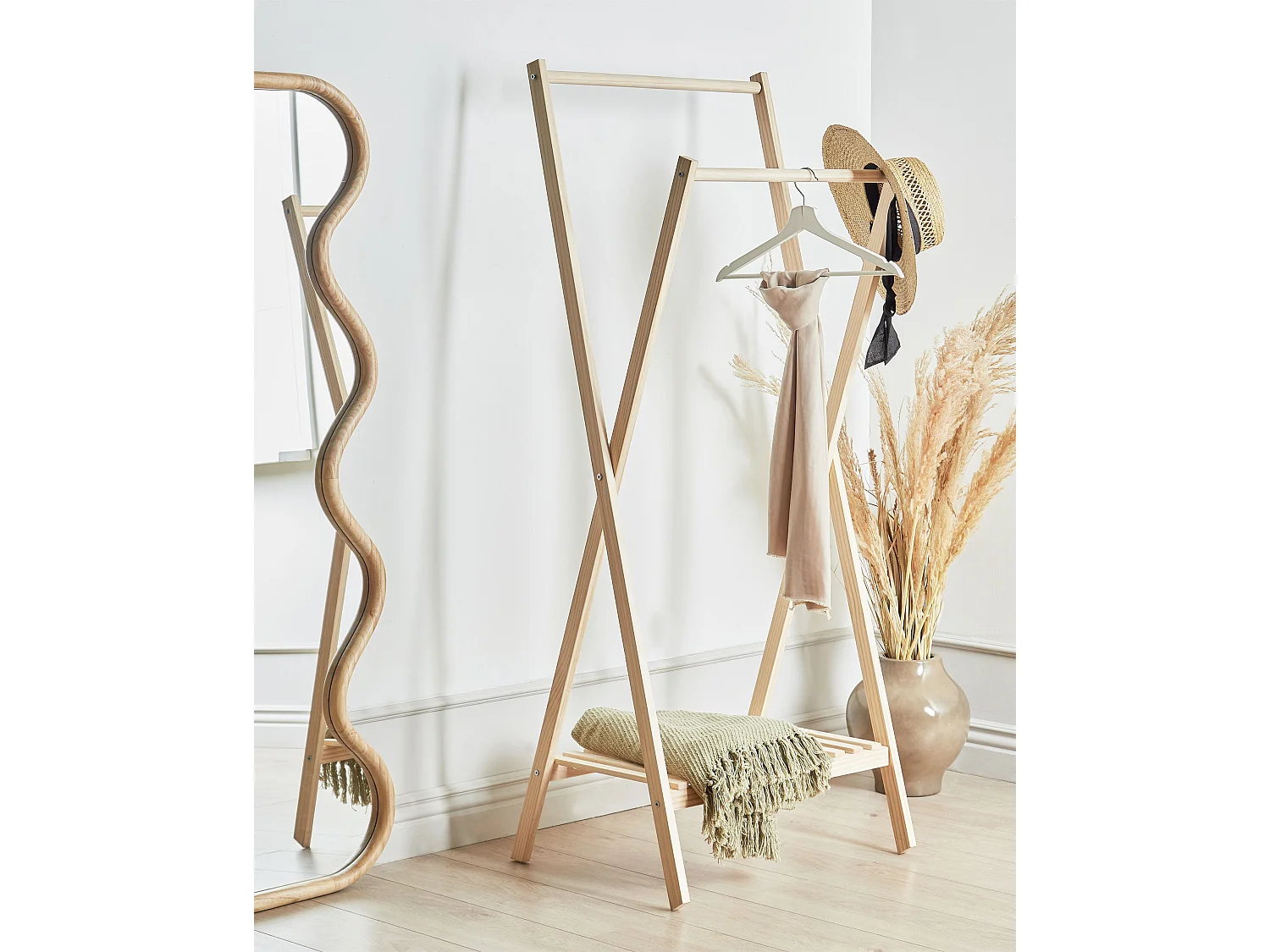 Coat Stand DENVER Light Brown