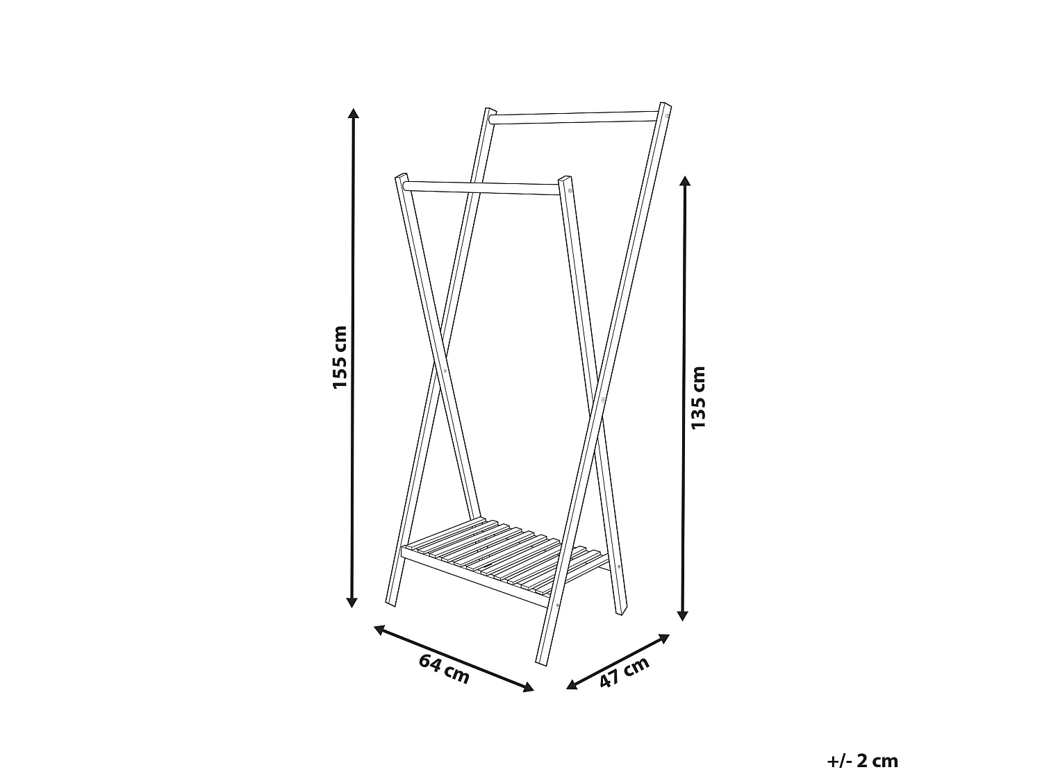 Coat Stand DENVER Light Brown