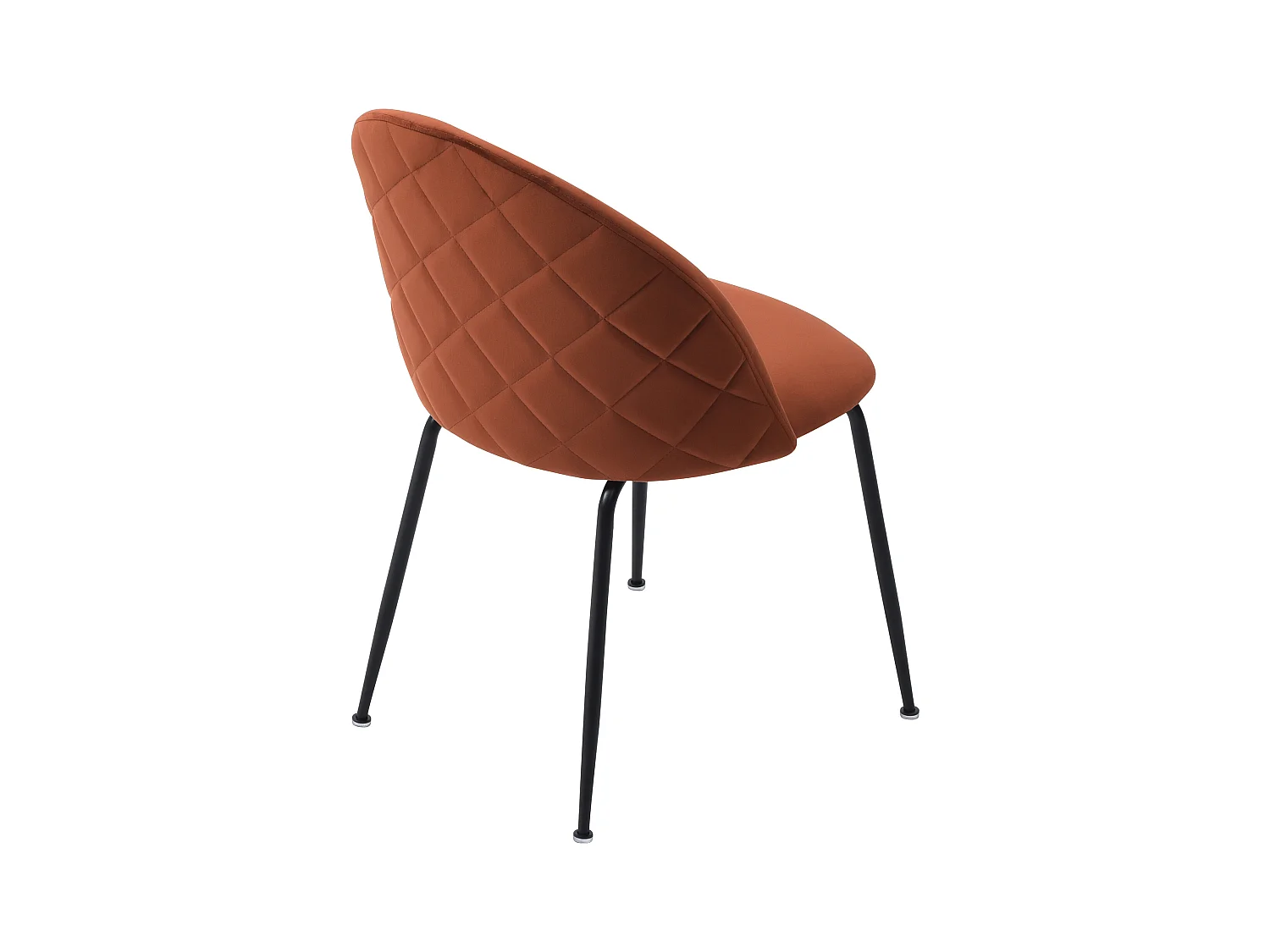 Sedia in Velluto e Acciaio inossidabile Nero Terracotta - Lotto di 6 - MELBOURNE