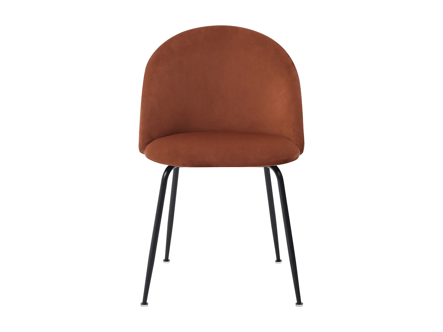 Set van 6 stoelen van velours en zwart roestvrij staal - Terracotta - MELBOURNE