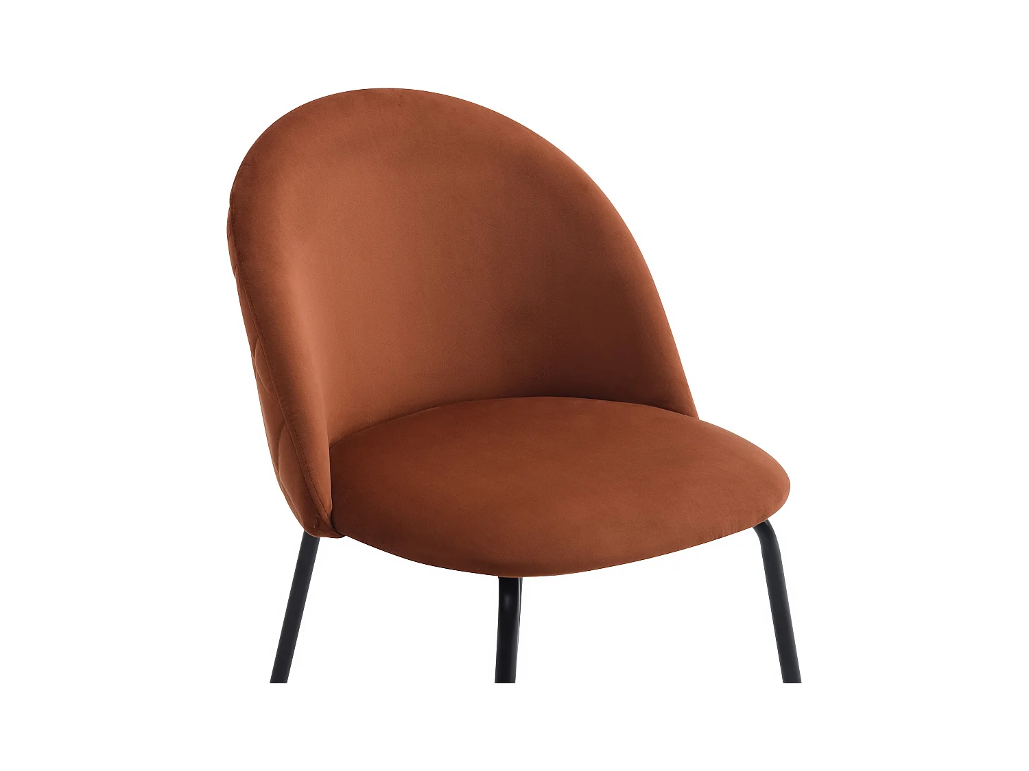 Set van 6 stoelen van velours en zwart roestvrij staal - Terracotta - MELBOURNE