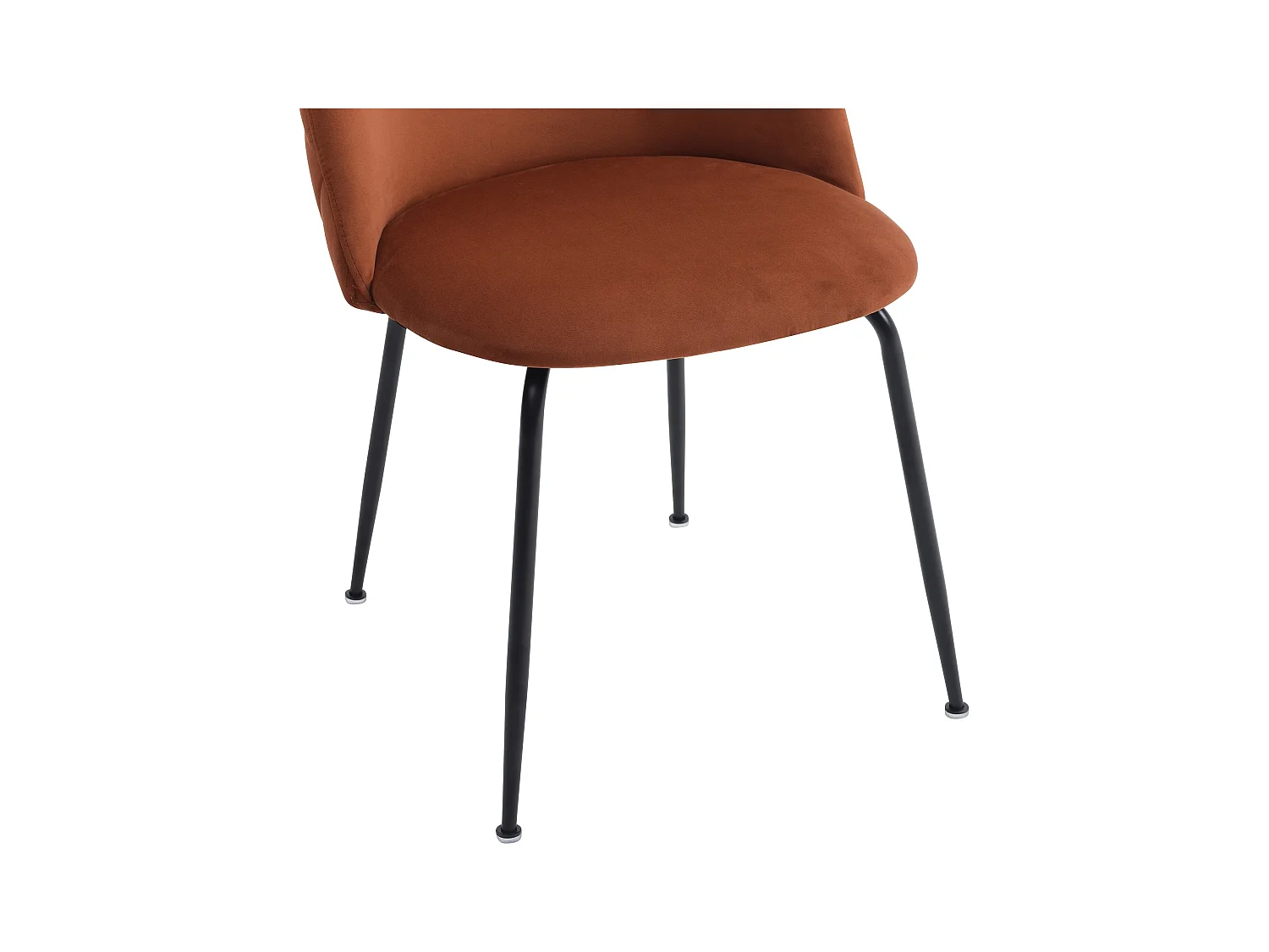 Set van 6 stoelen van velours en zwart roestvrij staal - Terracotta - MELBOURNE