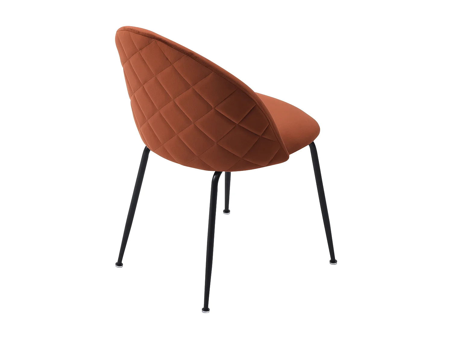 Lot de 6 chaises en velours et acier inoxydable noir - Terracotta - MELBOURNE
