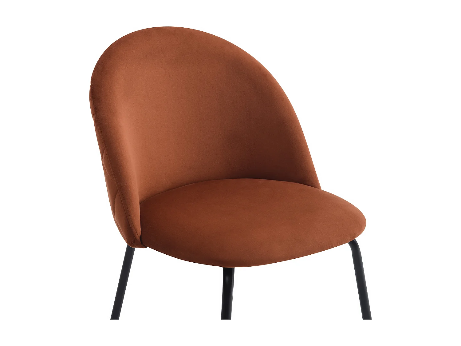 Lot de 6 chaises en velours et acier inoxydable noir - Terracotta - MELBOURNE