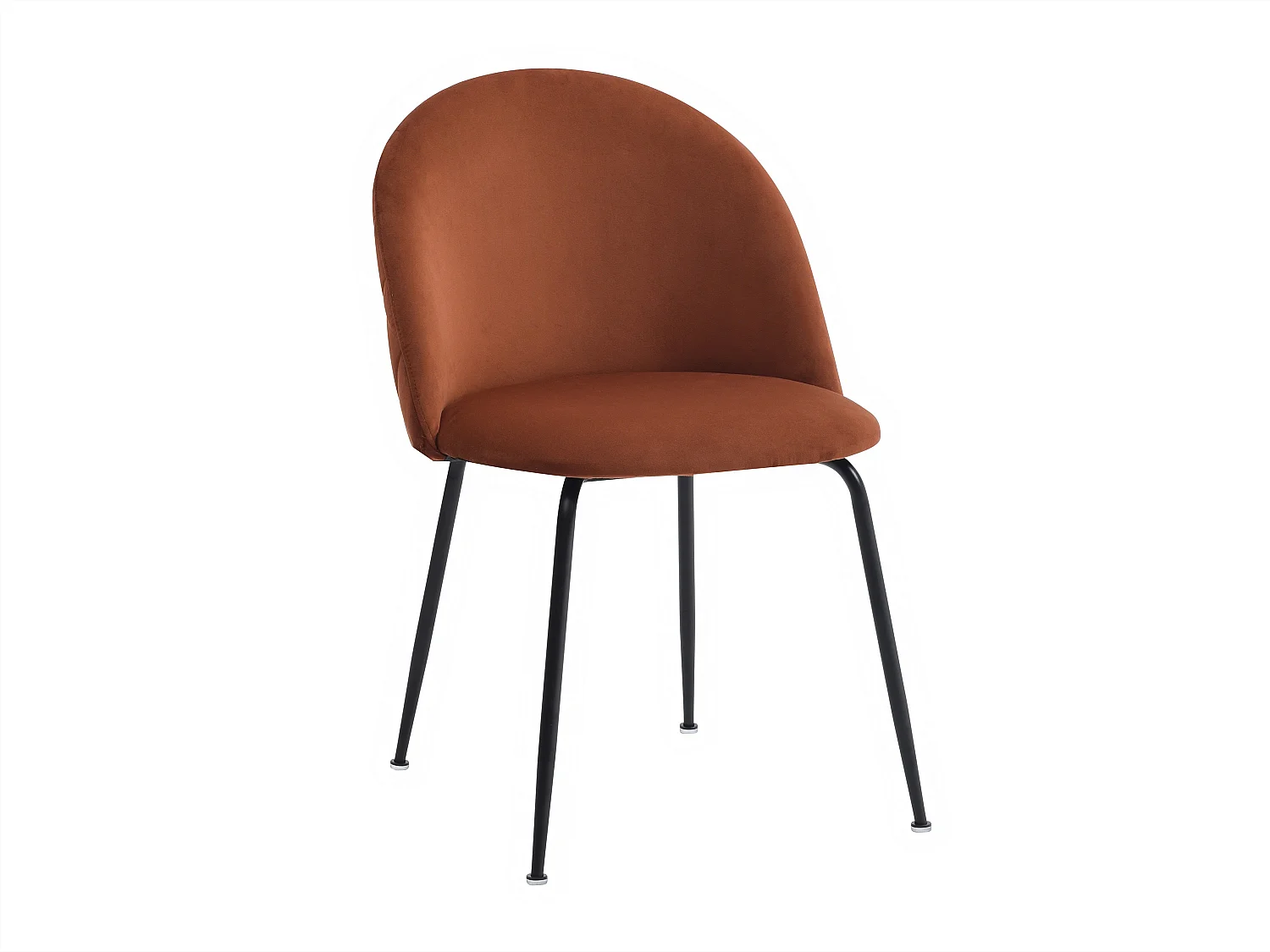 Lot de 6 chaises en velours et acier inoxydable noir - Terracotta - MELBOURNE