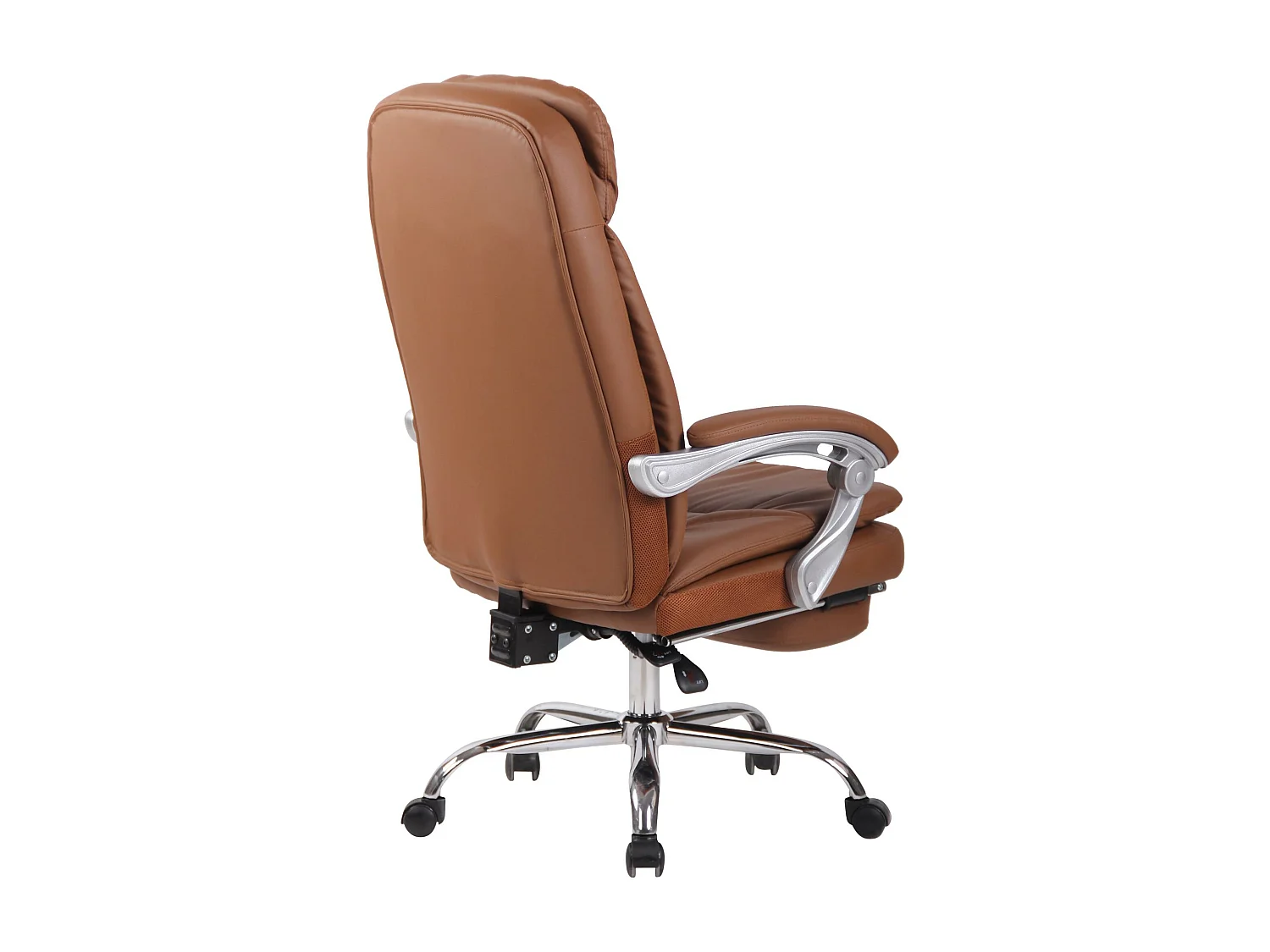 Chaise de bureau - Similicuir & Blanc - Marron clair - XL Troy