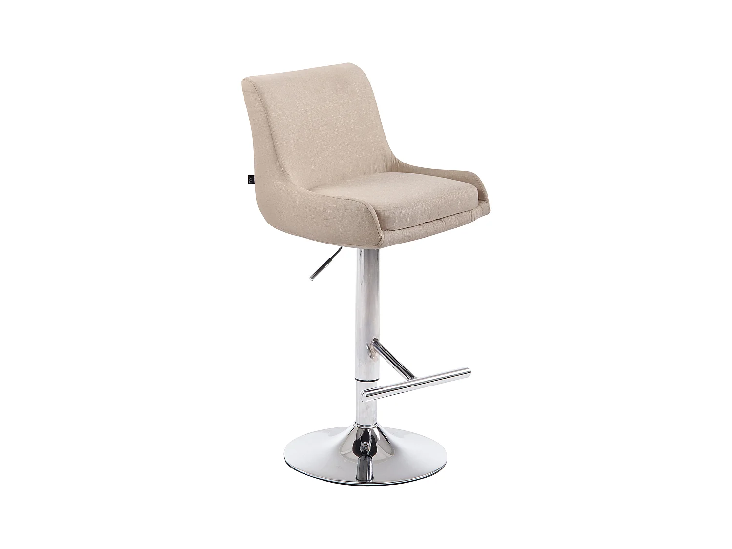 Tabouret de bar - Tissu & Métal - Crème - Club
