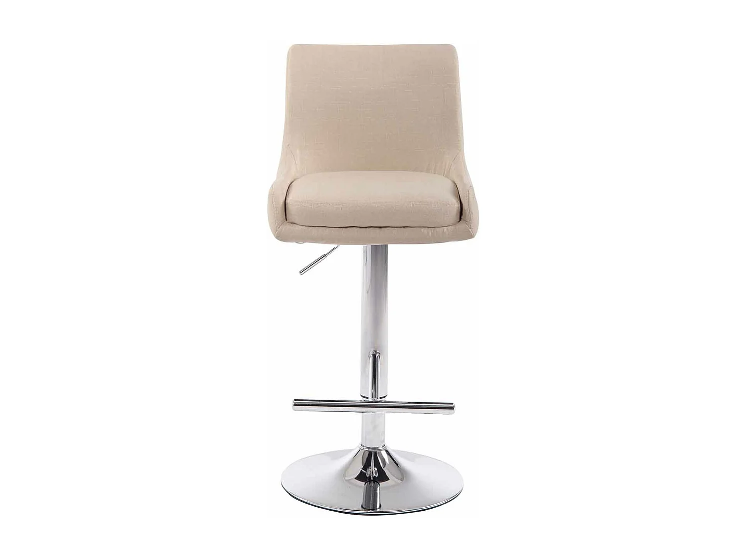 Tabouret de bar - Tissu & Métal - Crème - Club
