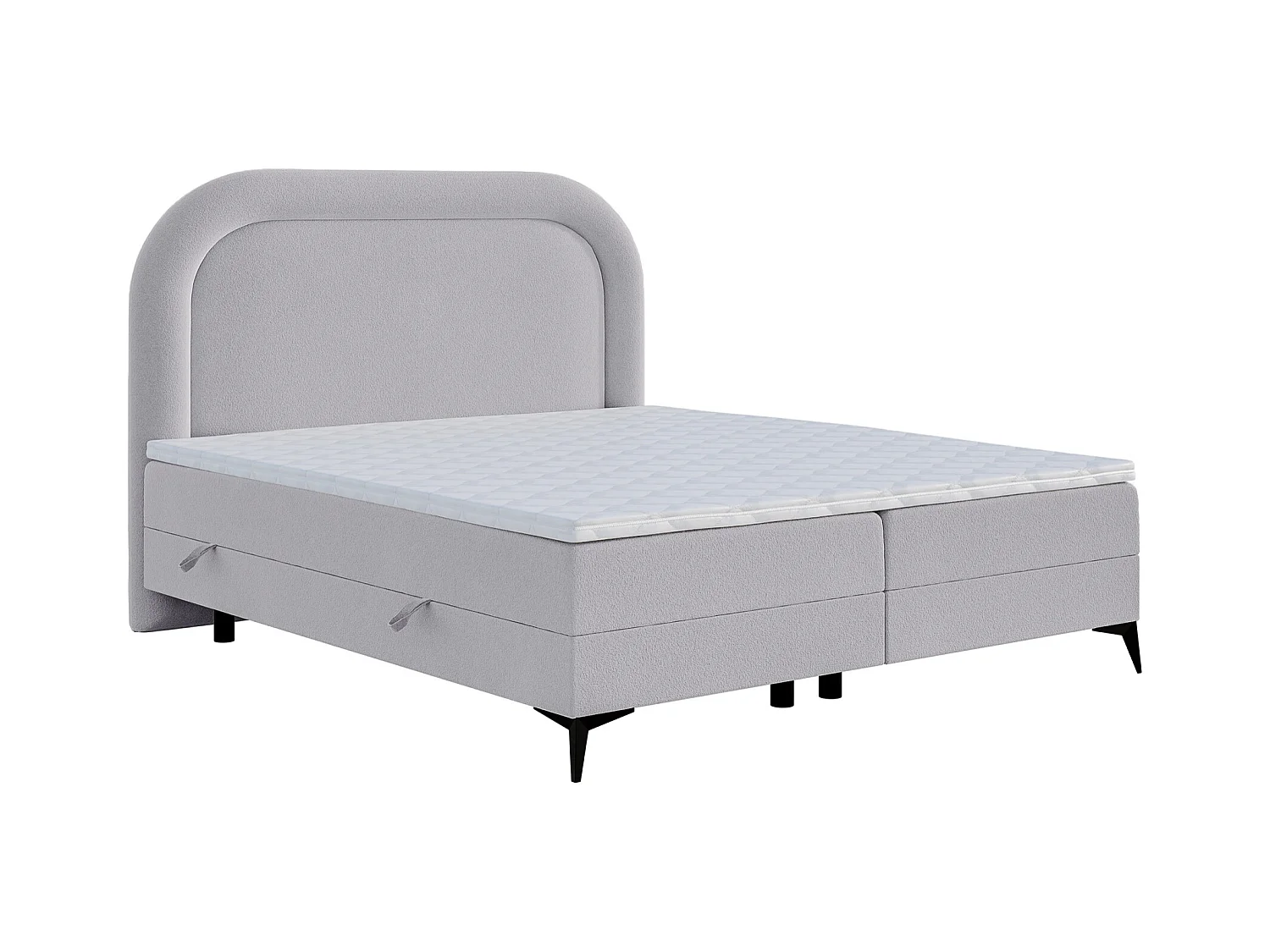 Boxspringbett mit Bettkasten - Hellgrau - 180x200 cm - LOREO
