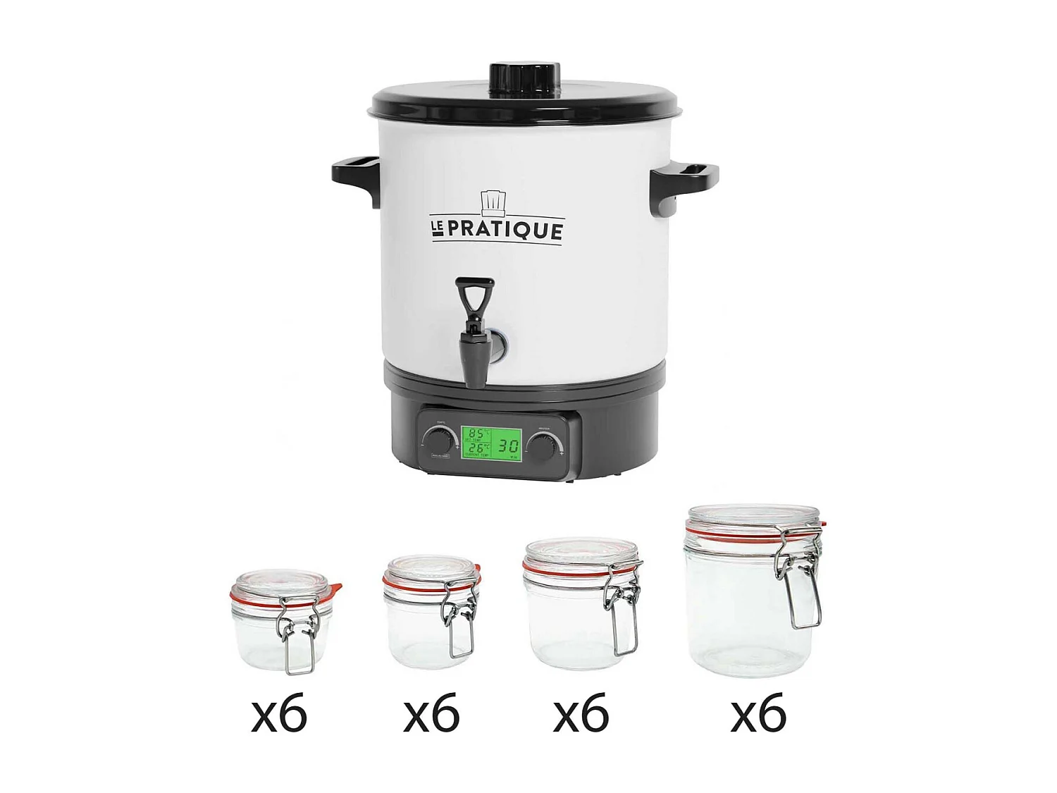 Stérilisateur automatique en émail écran LCD avec 24 bocaux