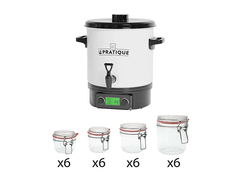 Stérilisateur automatique en émail écran LCD avec 24 bocaux