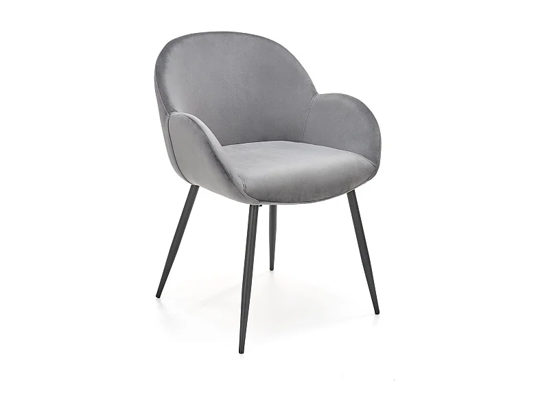 Stuhl K480/Samtstoff/Grau
