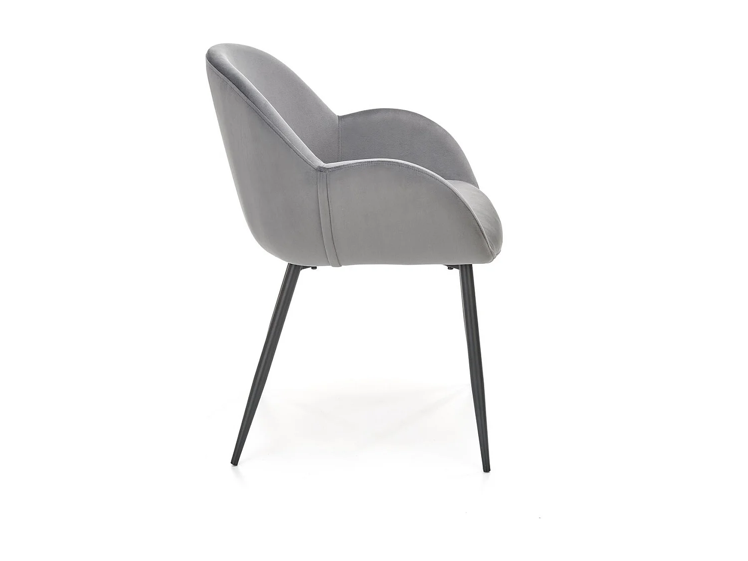 Chaise K480/Tissu Velours/Gris