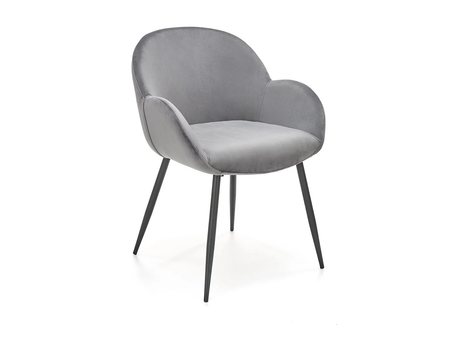 Stuhl K480/Samtstoff/Grau