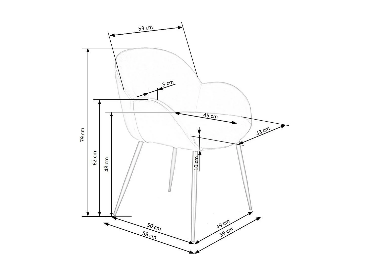 Stuhl K480/Samtstoff/Grau