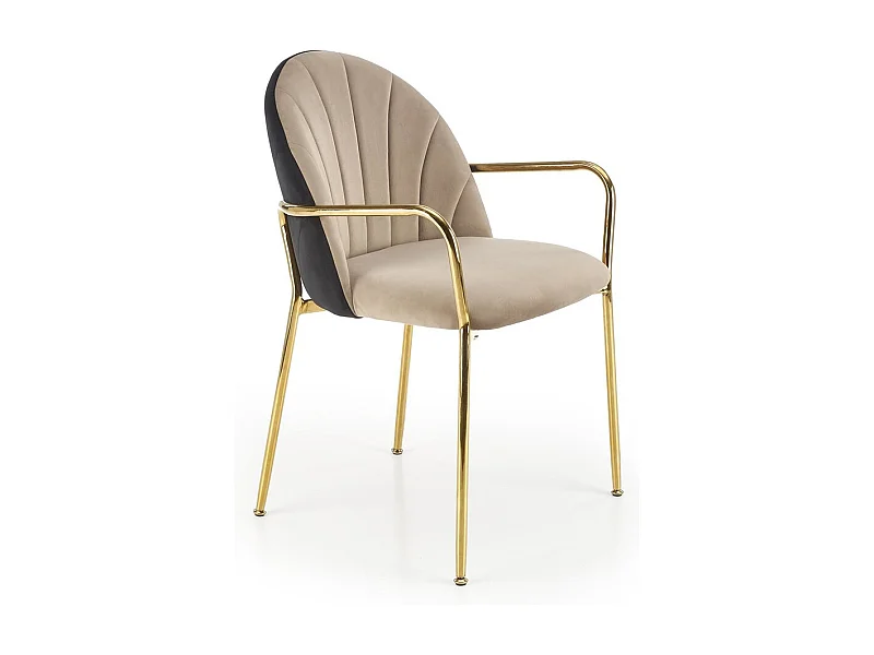 Sedia K500/Tessuto Velluto/Beige&Oro