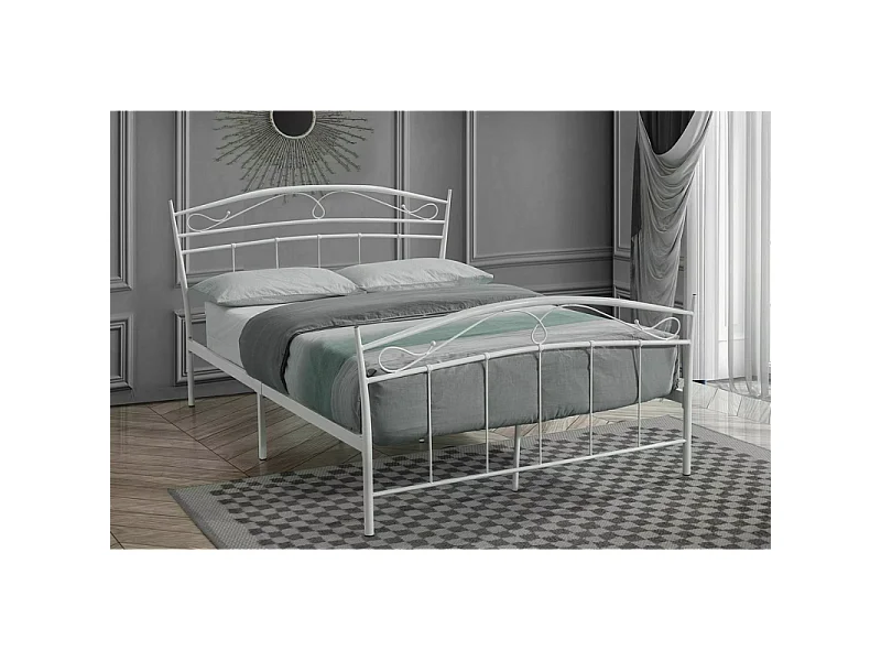 Łóżko metalowe SIENA 140x200 białe