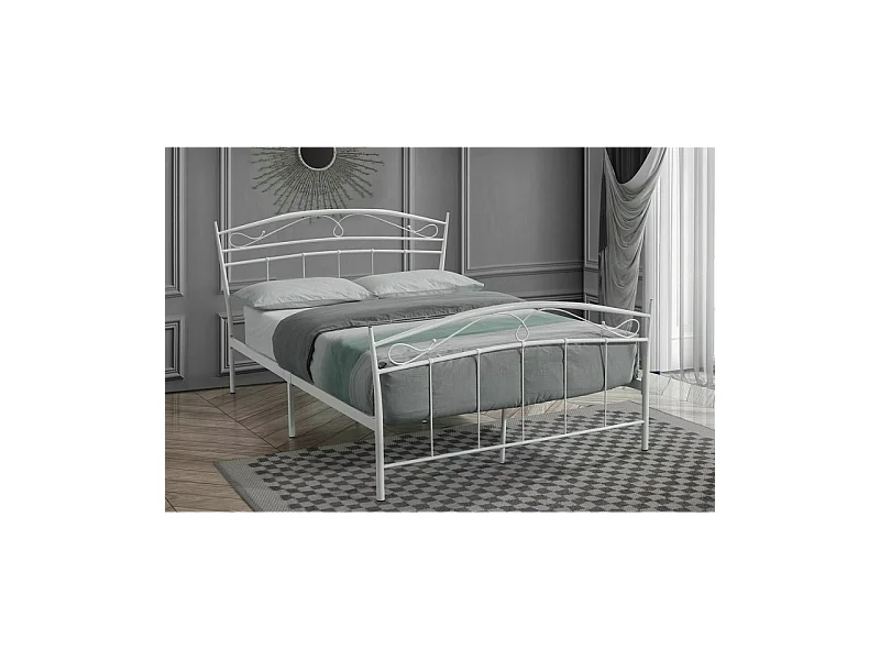 Lit double "Siena" - Blanc - l 140 x L 200 cm