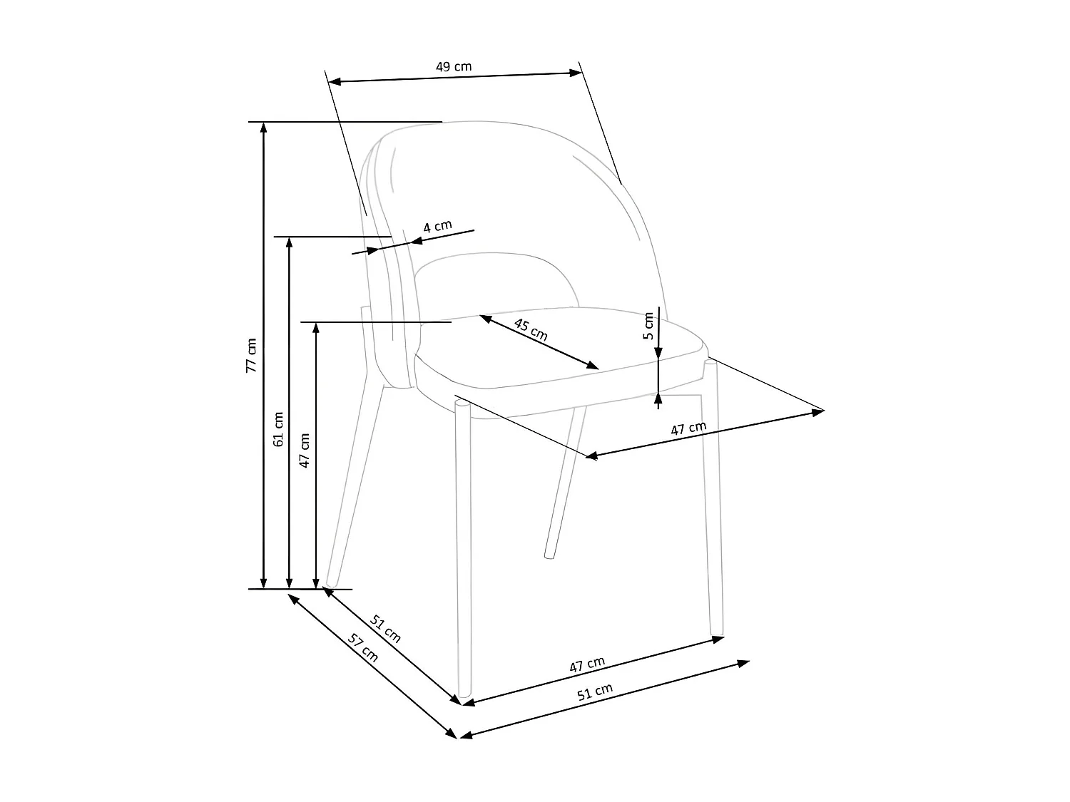 Chaise K373 /Tissu/Beige
