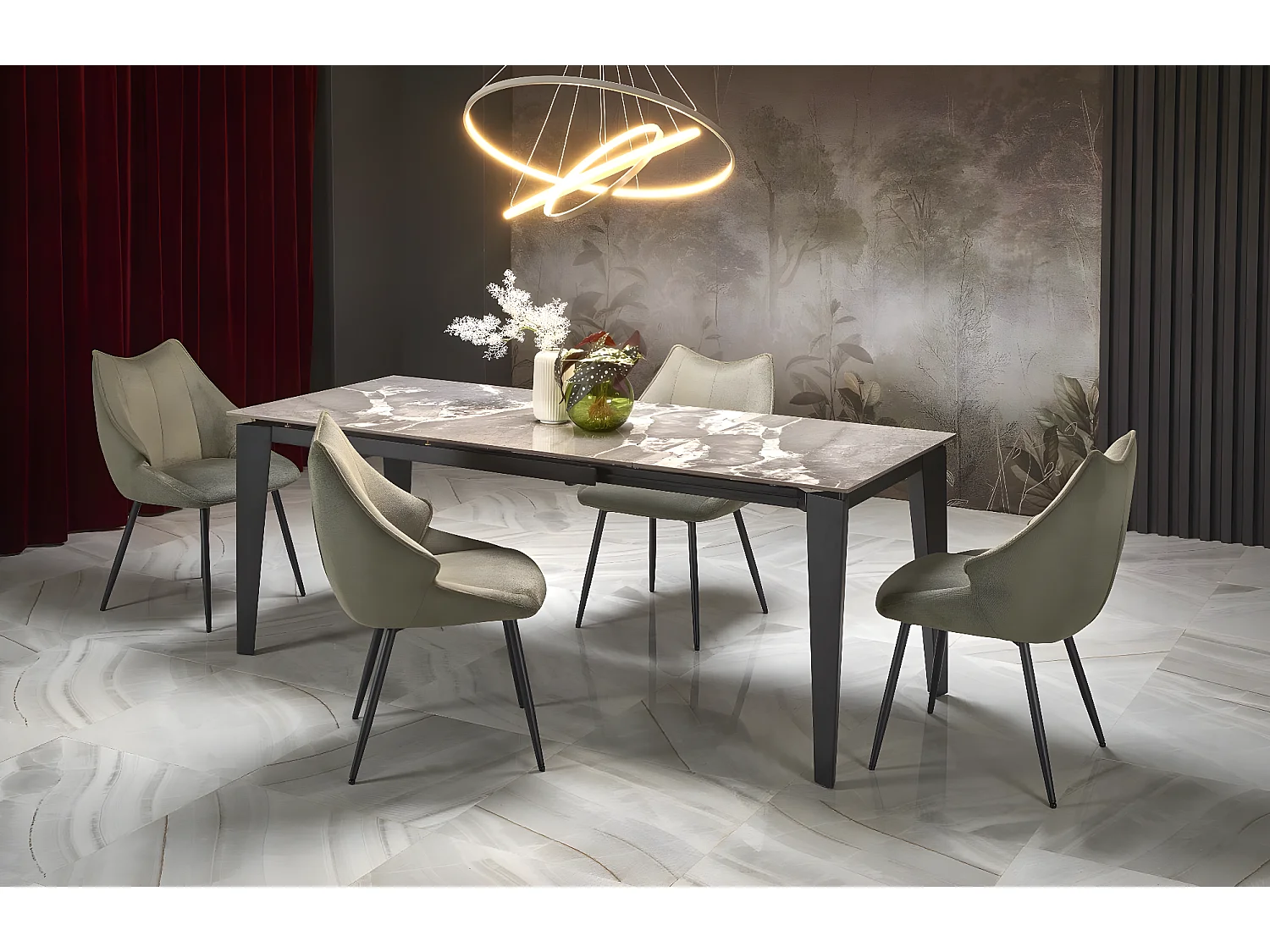 Sedia K543/Tessuto/Verde