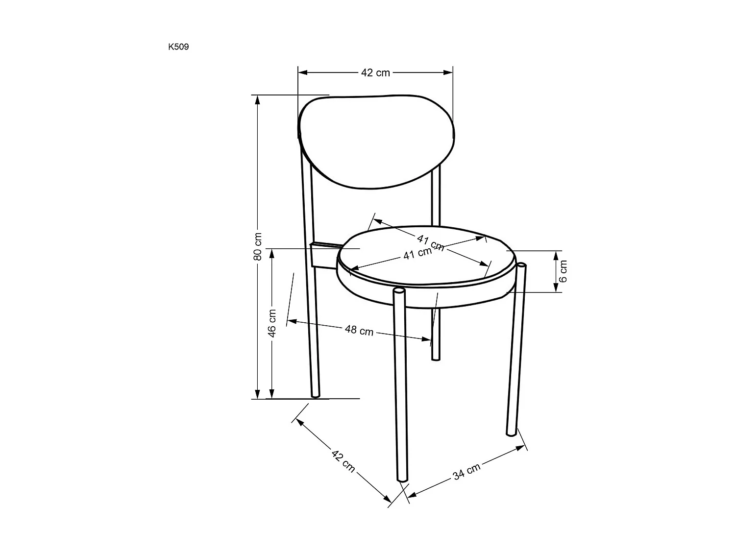 Sedia K509/Tessuto-Velluto/Grigio
