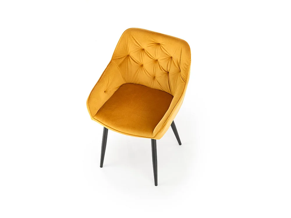 Sedia K487 /Tessuto-Velluto/Giallo