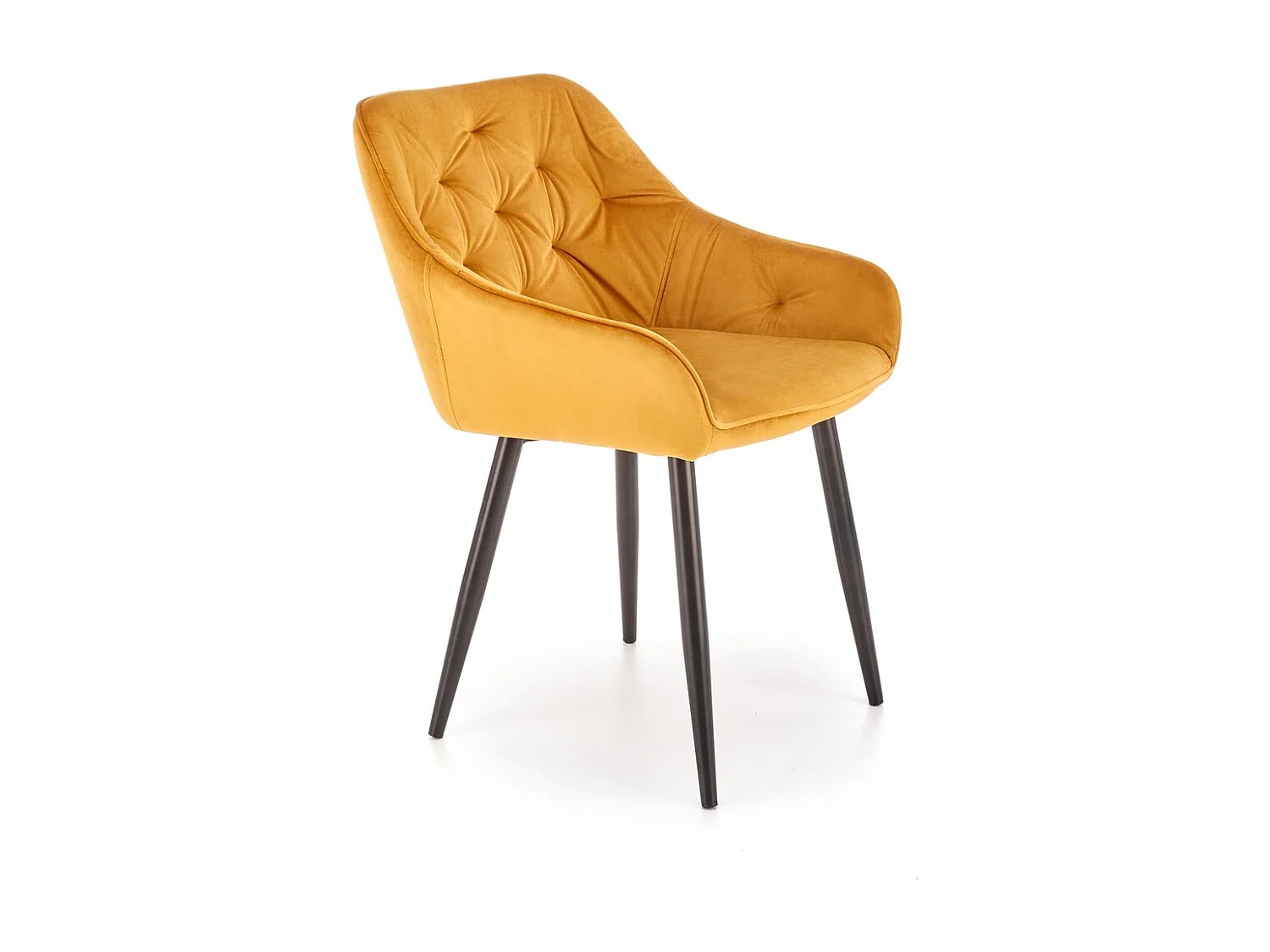 Chaise K487/Tissu-Vellours/Jaune