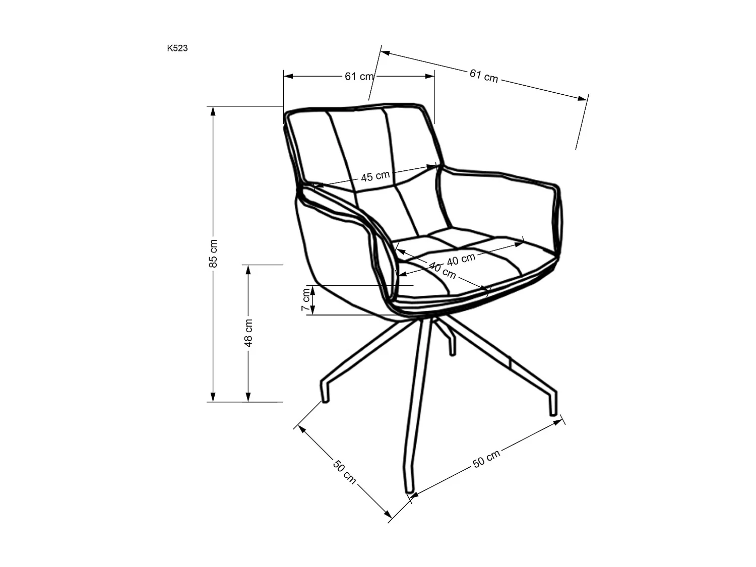 Stuhl K523/Kunstleder/Grau