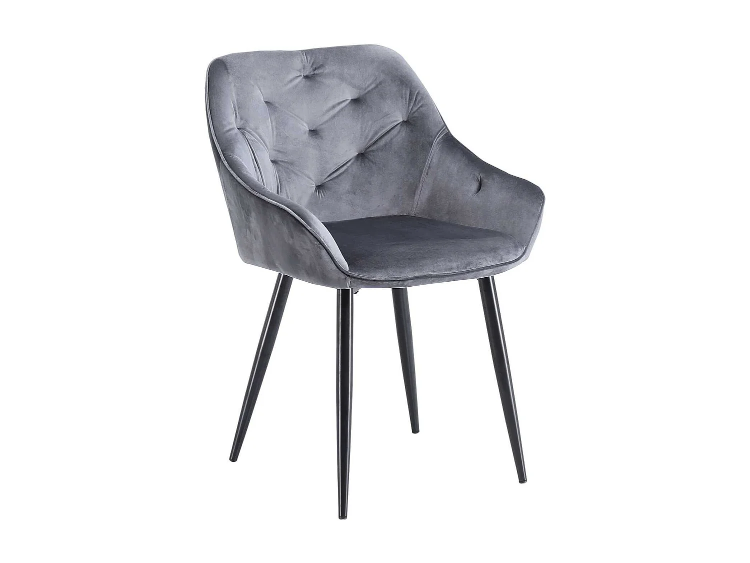 Chaise K487/Tissu-Vellours/Gris