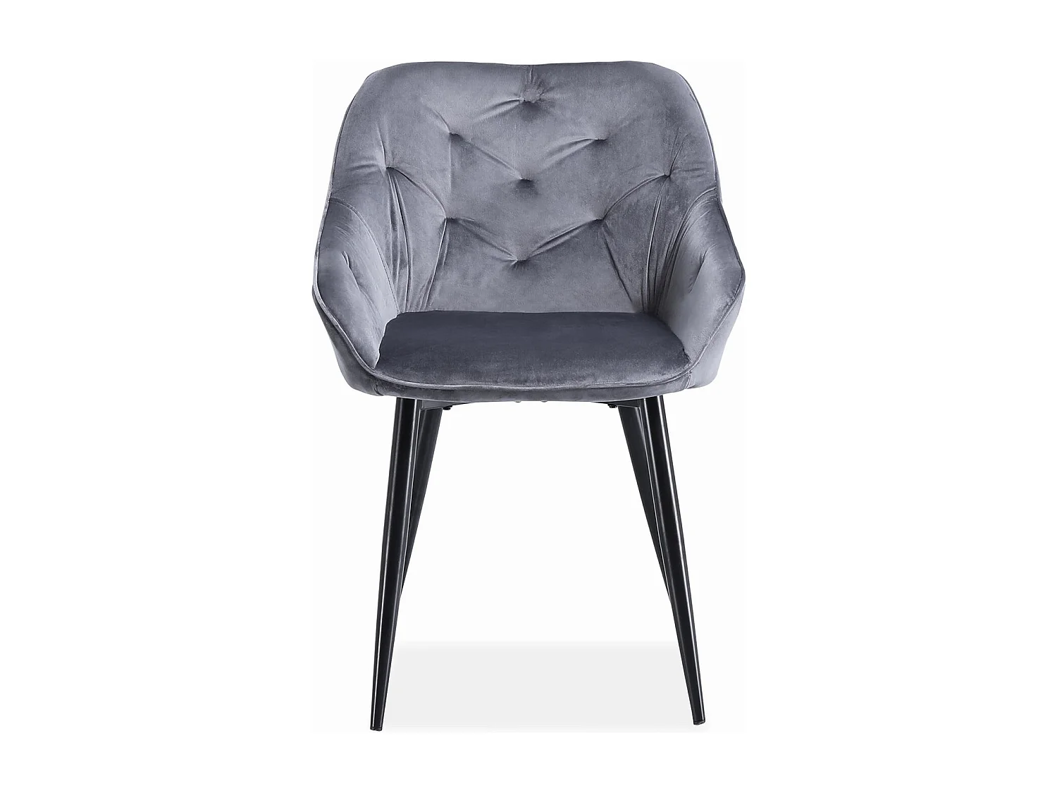 Chaise K487/Tissu-Vellours/Gris