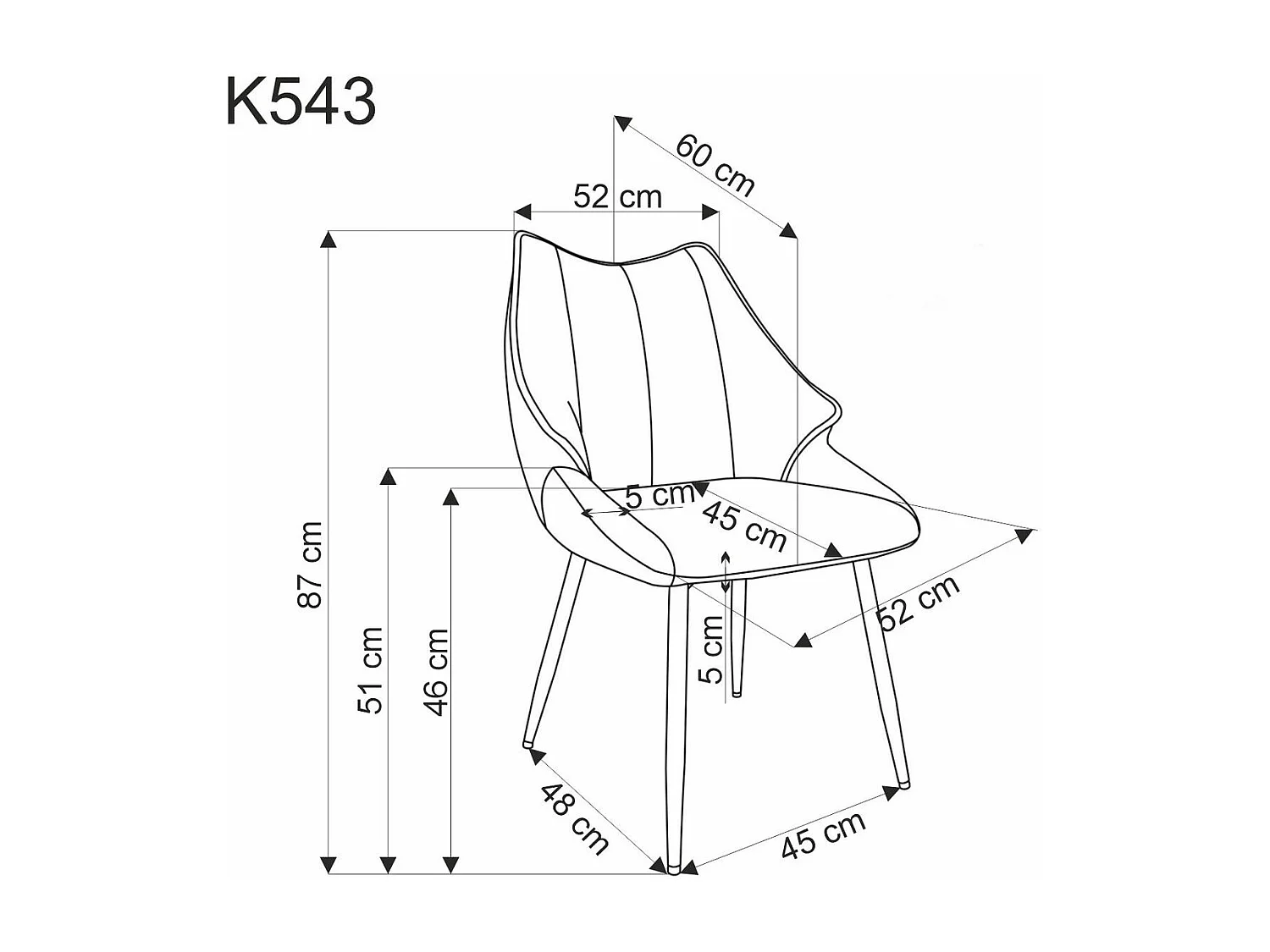 Chaise K543/Tissu/Beige