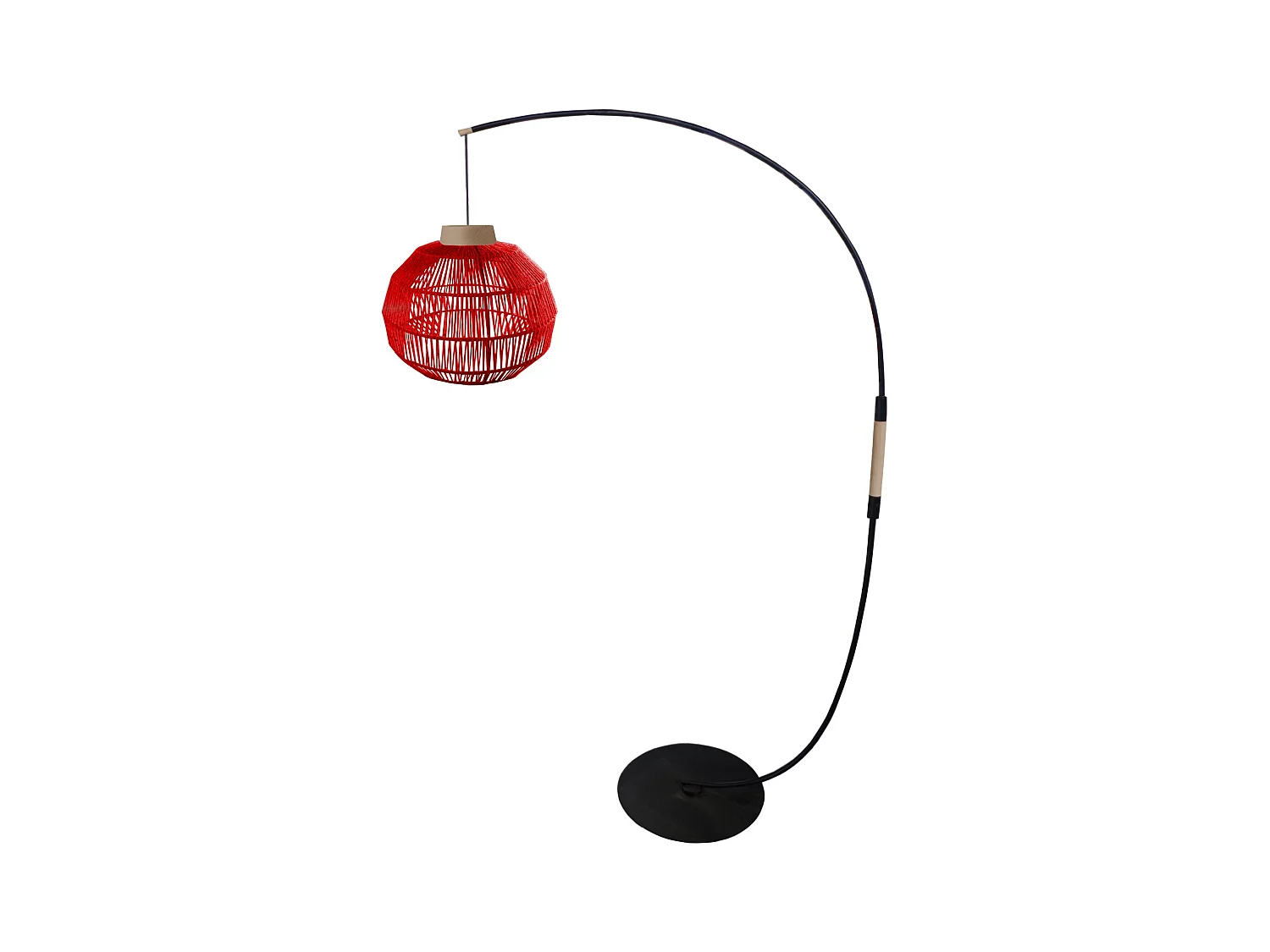 Lampadaire TOSEL ,métal,Rouge ,H195xD43xP110cm