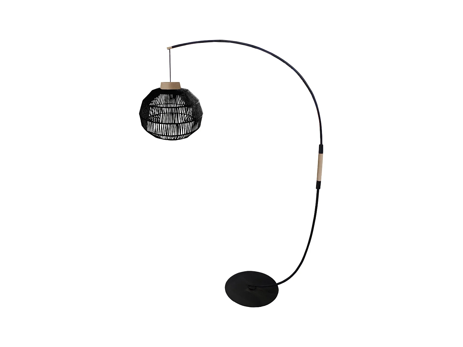 Lampadaire TOSEL ,métal,Noir ,H195xD43xP110 cm