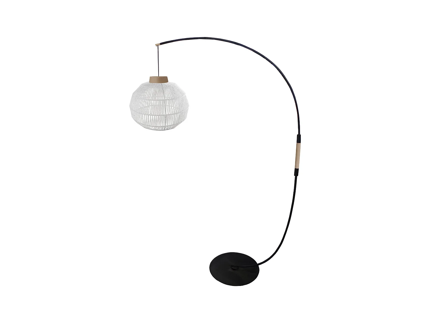 Lampadaire TOSEL ,métal,Blanc ,H195xD43xP110cm